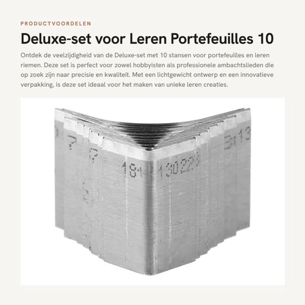 Stansen Deluxe-set - 10 Stansen - Voor Portefeuilles/Riemen - Lichtgewicht - Hoogwaardig Materiaal - Compact Ontwerp - Pons