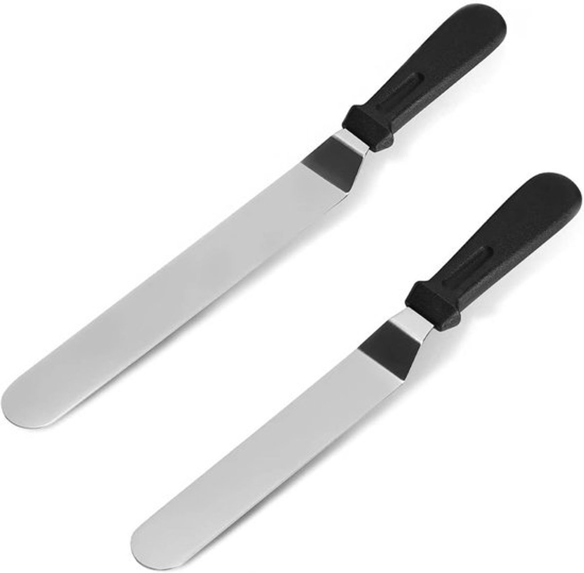 Glazuurspatel set van 2 - Professionele schuine spatels - Roestvrijstalen messen 15,2 cm - Verdikt suikerglazuurmes - Perfect voor taarten en gebak - Taartspatel