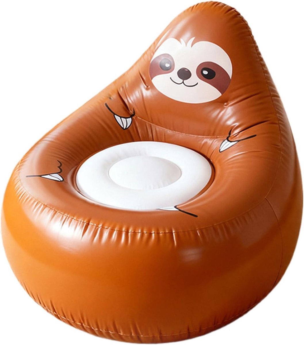 Opblaasbare Kinderstoel - Dierenzetel Kinderen - Buiten Spelen - Draagbaar Opvouwbaar - 110x60x45cm - Sloth