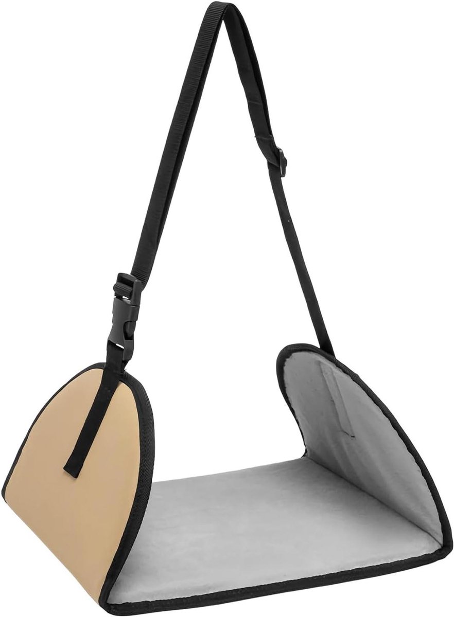 Vliegtuig Voethangmat - Voetensteun Beencomfort - Reizen Ontspannen - Verstelbare Lengte - 30 x 25 x 3 cm - Zwart