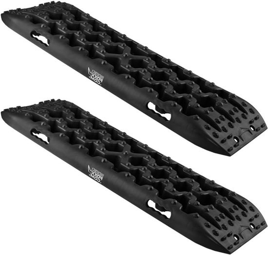 Herstelplaten Set - Tractiematten Offroad - Voertuig Vrij Maken - 10 Ton Belastbaar - 105x29x6 cm - Zwart