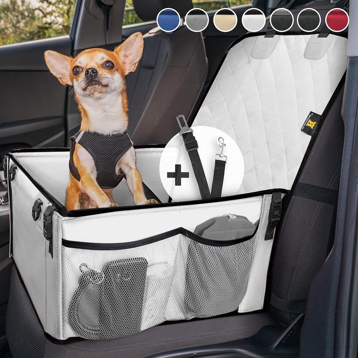 Honden Autostoel - Reisstoel Hond - Veilig Reizen - Versterkte Wanden - 45 x 45 x 24 cm - Grijs