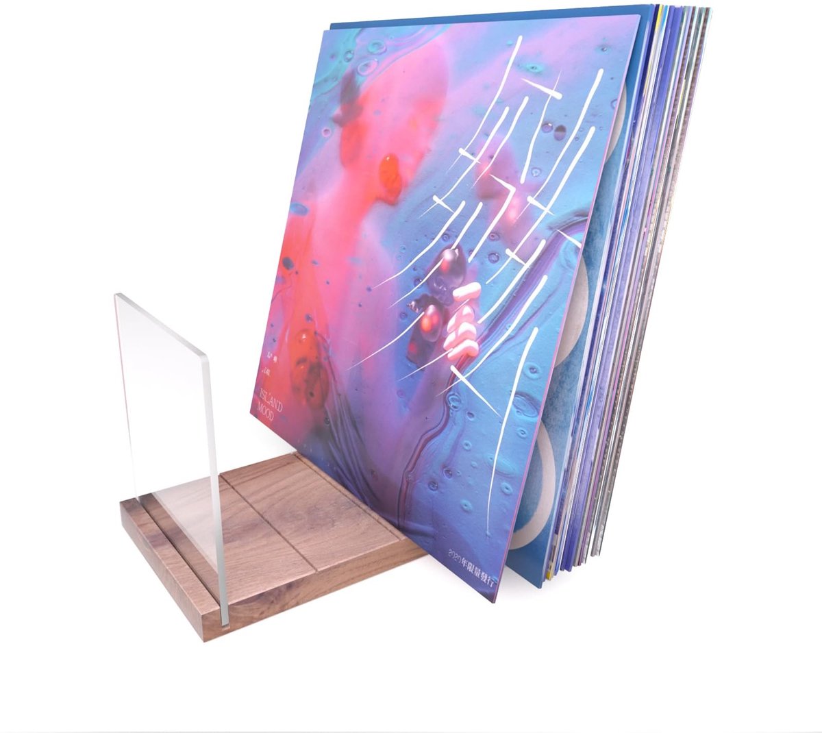Omgoods - Vinyl Platen Opbergstandaard van Walnoot