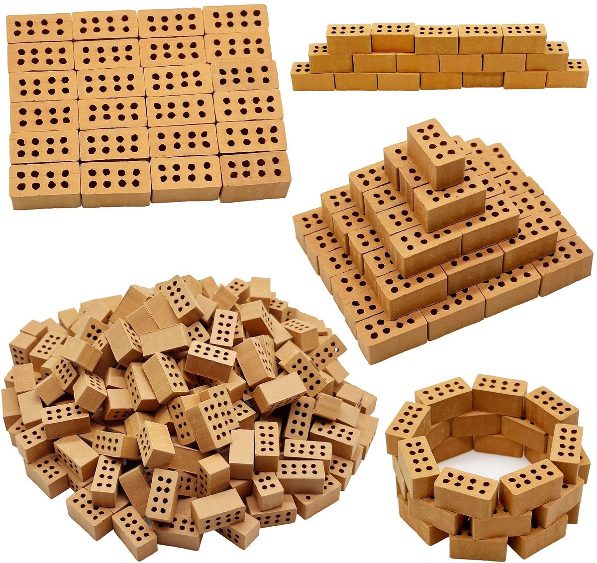 Omgoods - Mini Bakstenen voor Modelbouw en Tuindecoratie, 300 Stuks Rood