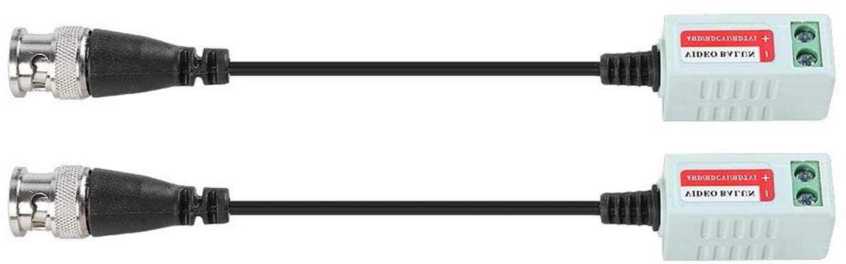 Video Balun Transceiver - Video Balun Kabel - Camera Beveiliging - Bliksembescherming - Compact Formaat - Zwart