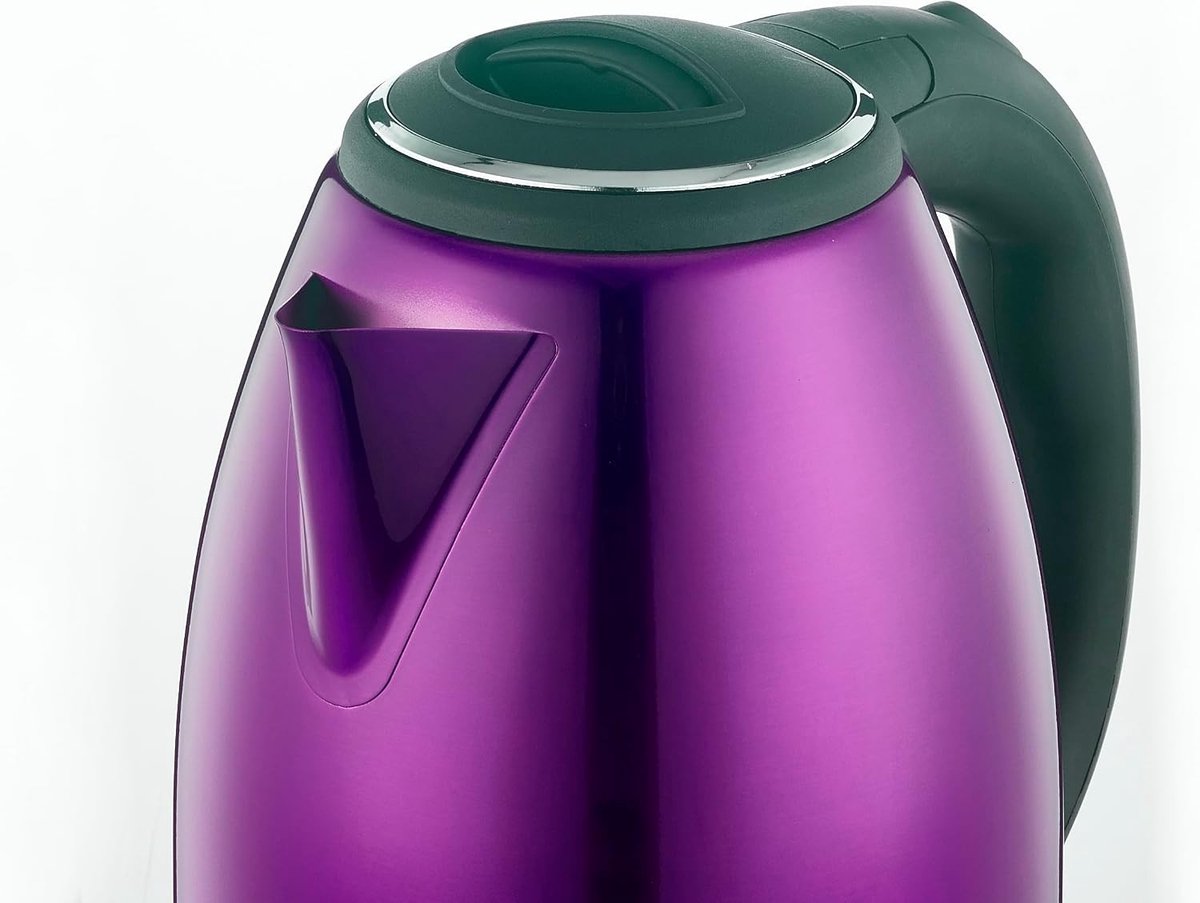 Retro waterkoker - Paars - 1,8 liter - Roestvrijstaal - Elektrische waterkoker voor dagelijks gebruik