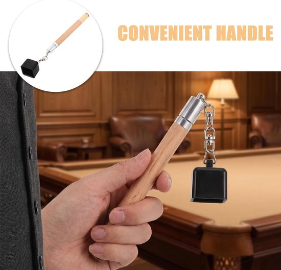 Krijthouder voor Keu - Biljart Accessoire - Onderhoud Keu - Houten Behuizing - 15 x 28 x 28 cm — afbeelding 5
