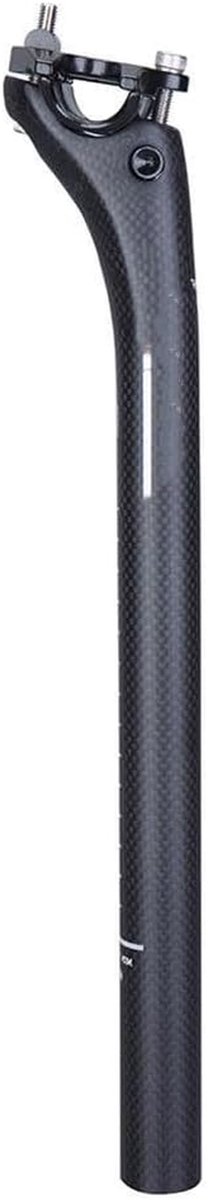 Zadelpen Koolstofvezel - Fietszadelpen Zwart - Fietsen Comfort - Drijvend Ontwerp - 27.2mm x 450mm - Mat Zwart