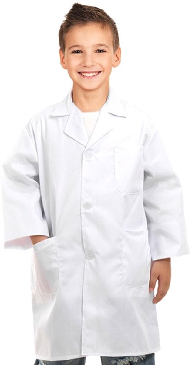 Wetenschapperskostuum - Dokterskostuum Kind - Laboratoriumjas - Wetenschappelijk Experimentspeelgoed - Katoenen Badjas - Ademend en Comfortabel