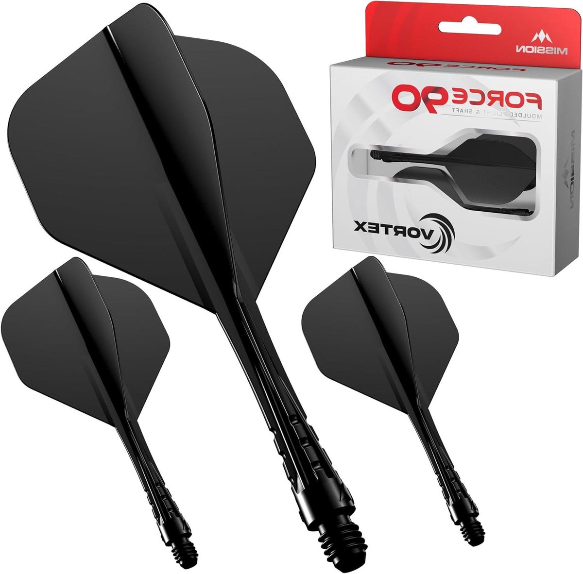 Dart Flights Systeem - Dart Accessoires - Precisie Darten - Geïntegreerd 90 Graden Ontwerp - Maat M - Zwart