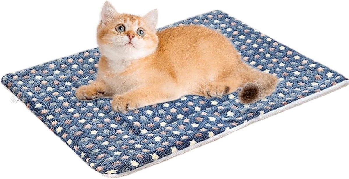 Verwarmend Kattenbed - Huisdier Slaapmat - Huisdier Warm Houden - Zelfverwarmend Comfort - 35 x 20 x 20 cm - Blauw