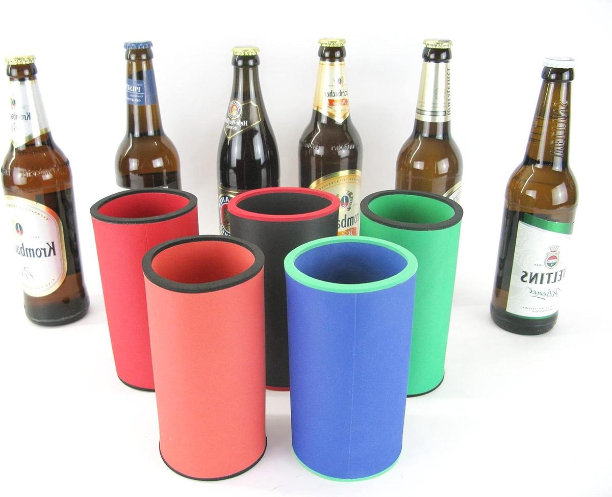 Fleskoelers Neopreen - Drankkoelers Bierkoelers - Dranken Koel Houden - 5-6 mm Dik Materiaal - 0.5L Fles - Kleurrijke Mix