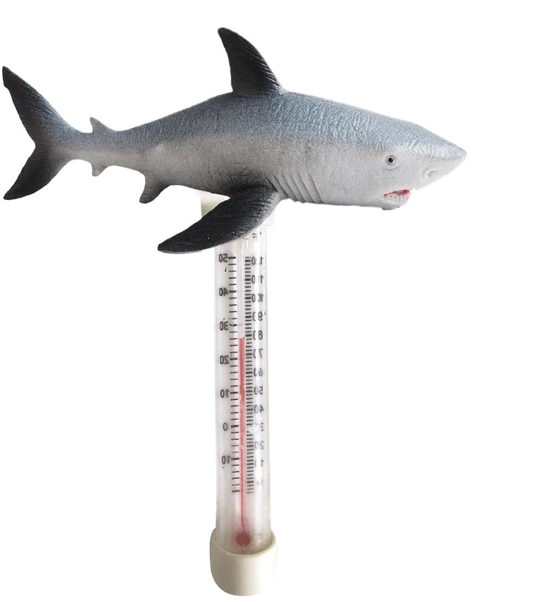 Badthermometer Dieren - Waterthermometer Zwembad - Watertemperatuur Meten - Antireflecterend Scherm - 20 cm - Haai