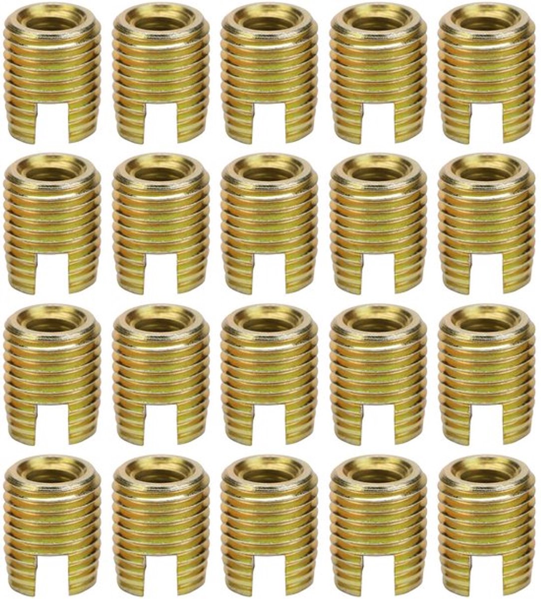 Schroefdraadinzetstukken 20 Stuks - Koolstofstaal - Reparatieset - Zelftappend - M8 x 1,25 / M12 x 1,5 - Duurzaam - Eenvoudig te installeren - Schroefinzet
