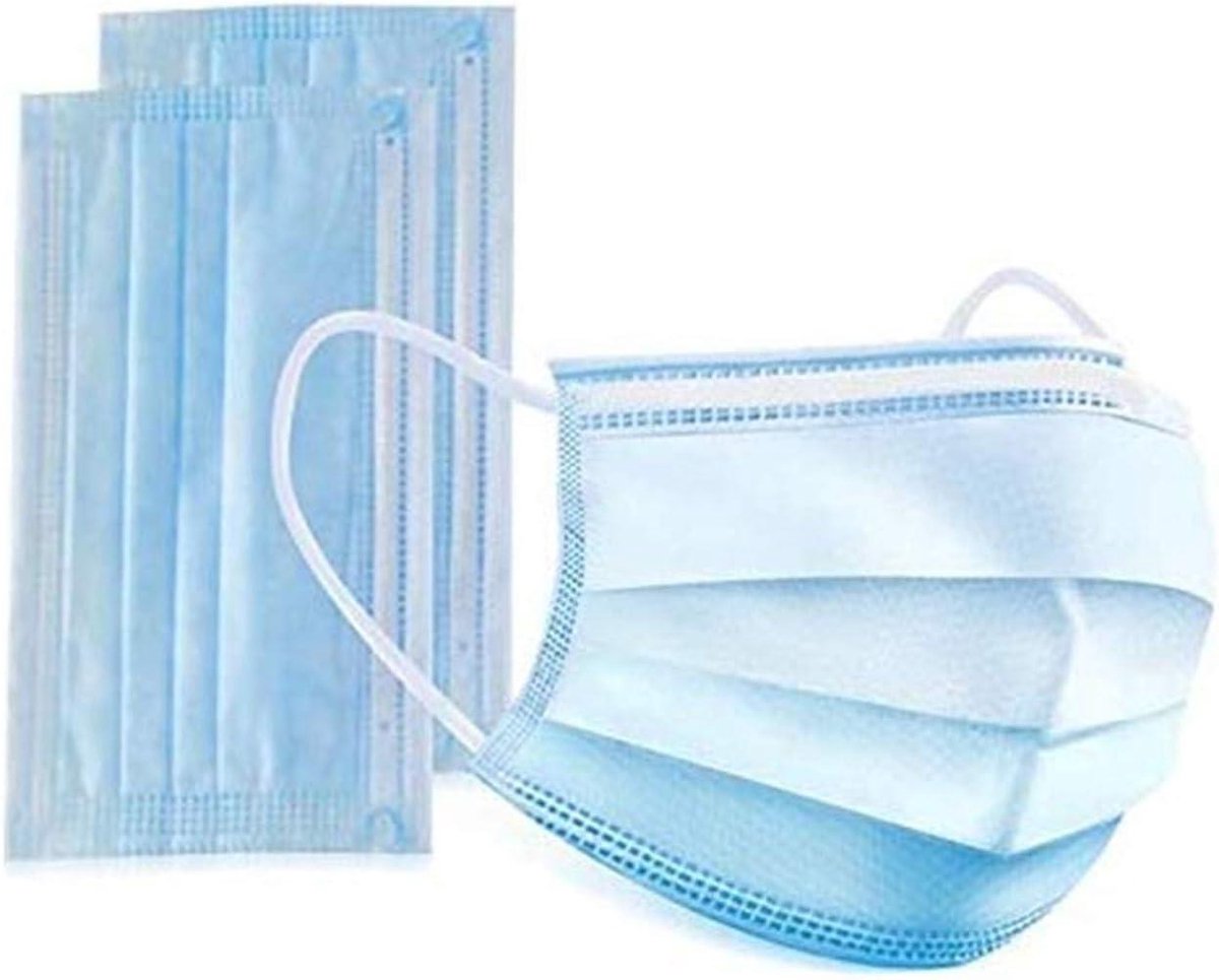 Gezichtsmaskers Wegwerp - Bescherming tegen stof - Dagelijkse Bescherming - Verstelbare Neusdraad - 100 stuks - Blauw
