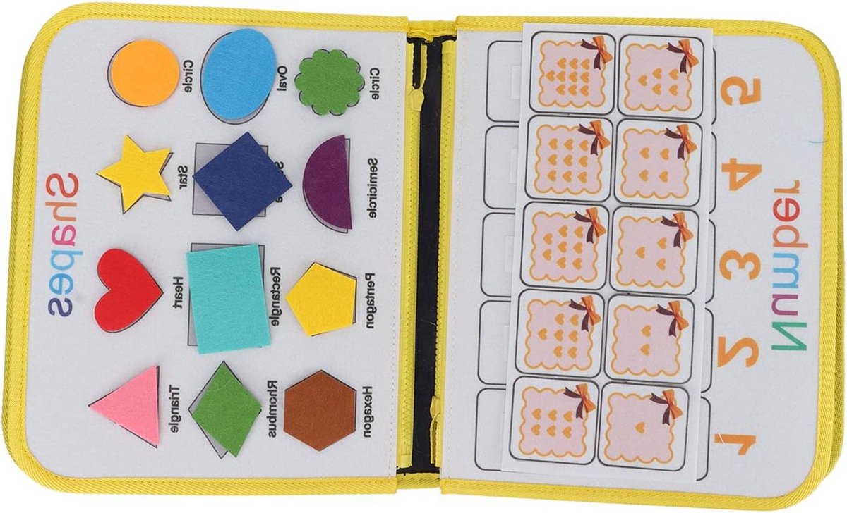 Sensorisch Activiteitenbord - Montessori Bord Baby - Basisvaardigheden Leren - 18 Interactieve Items - 29 x 25 cm - Multicolor