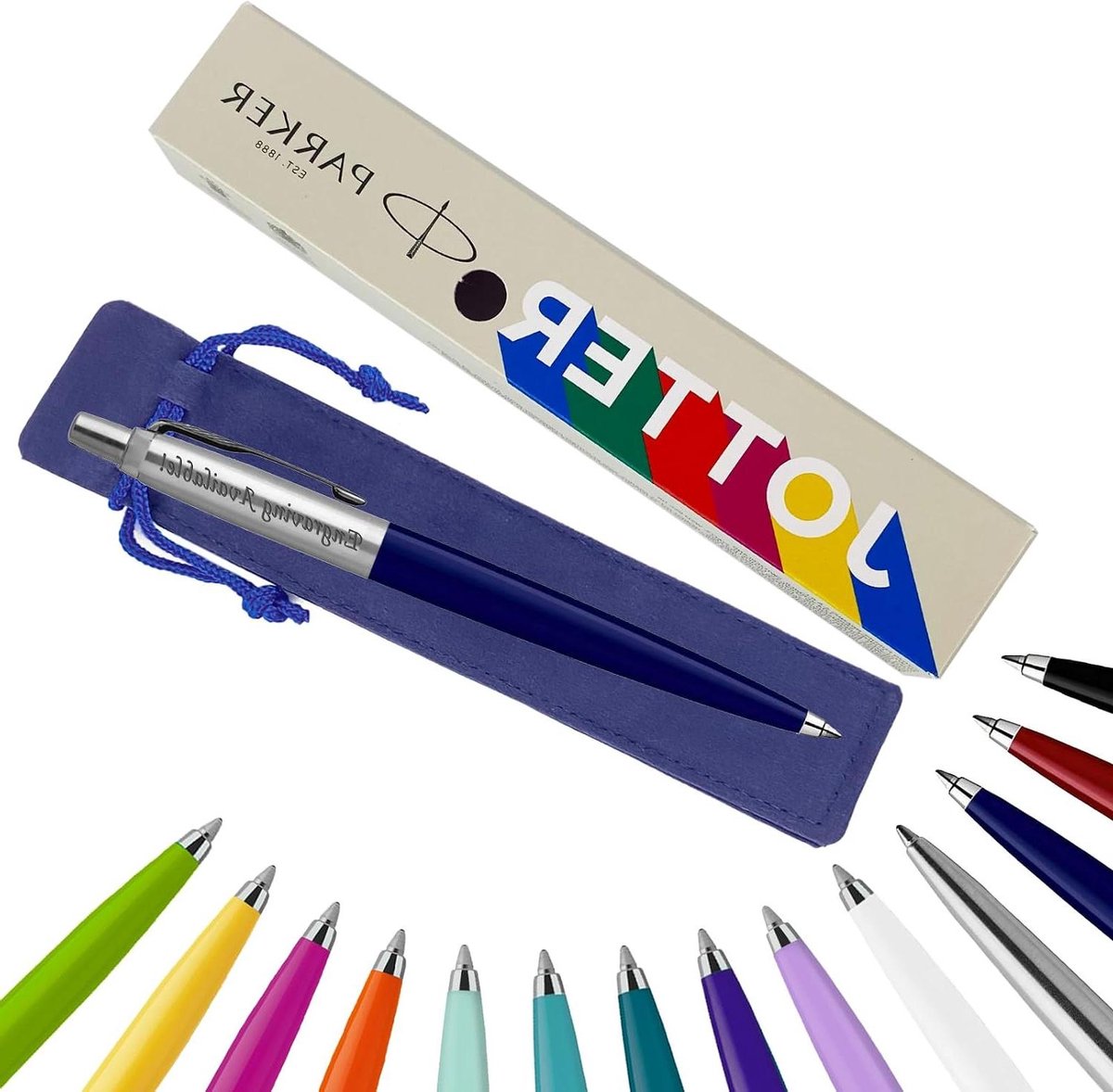 Parker Jotter Balpen - Schrijfpennen Kantoor - Dagelijks Schrijven - Gravure Mogelijk - 1.0 Aantal - Donkerblauw
