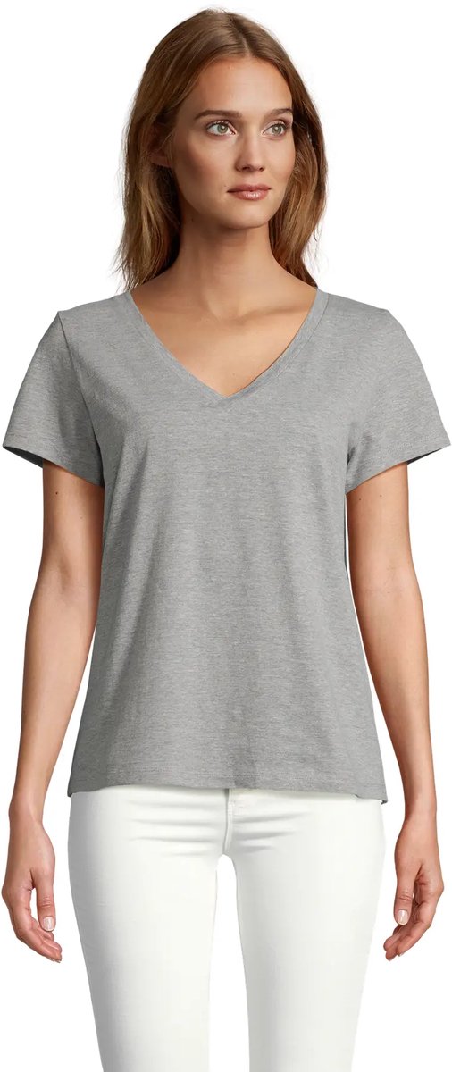 SOL'S Women´s V-Neck T-Shirt Regent L04766 - Grey Melange - M
