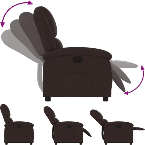 Relaxstoel - Fauteuil Leunstoel - Ontspannen Zitten - Handmatige Ligfunctie - 71x1445x82 cm - Donkerbruin — afbeelding 3