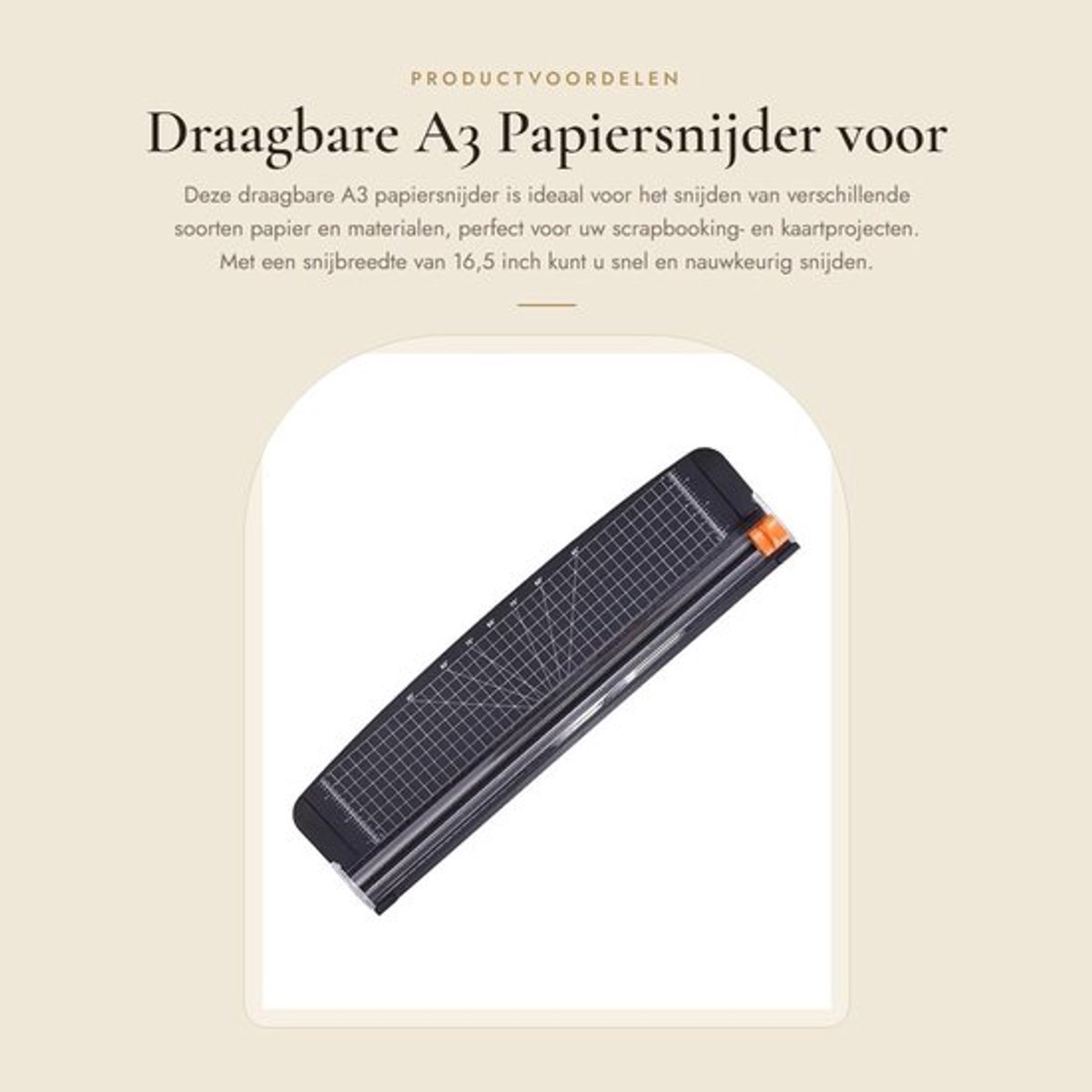 Papiersnijder 16,5 inch - Draagbaar - Handmatig - Multifunctioneel - Kunststof/Metaal - Voor Scrapbooking - Snijmachine