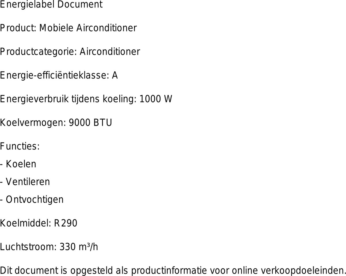 KungFu buy Mobiele airconditioner 9000 BTU 3-in-1 koeler met wifi bediening, afstandsbediening en R290 koelmiddel thumbnail 2