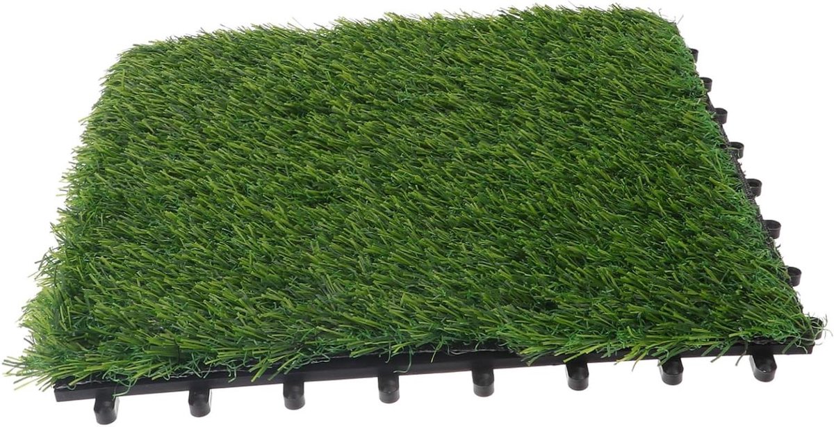 Kunstgras Tegels - Terrastegels Nepgras - Tuindecoratie - In elkaar grijpend ontwerp - 380 Gram - Groen