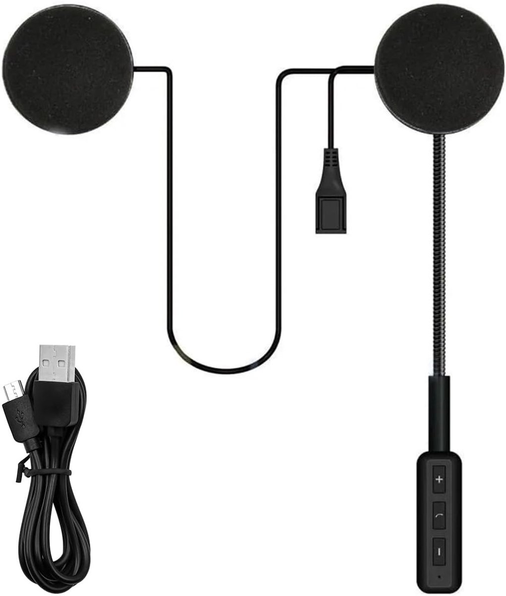 Motorhelm-headset - Zwart - Draadloos Bluetooth V5.0 Stereo Headset met Oplaadbare Batterij - Voor Veilig Handsfree Bellen op de Motor