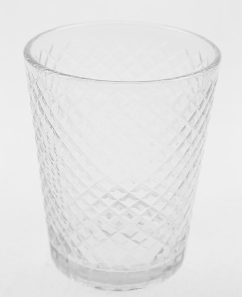 Windlicht/ glas pointdiamant Ø9x11cm