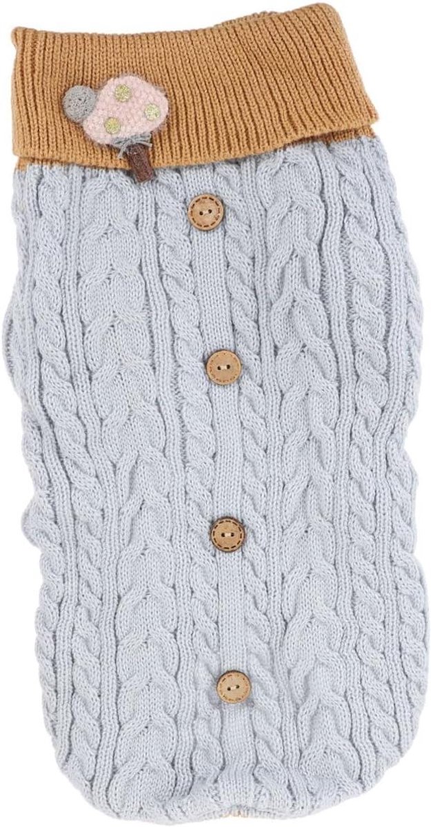 Honden trui - Honden kleding - Warm houden - Gebreide stof - 40x20x0.5cm - Blauw