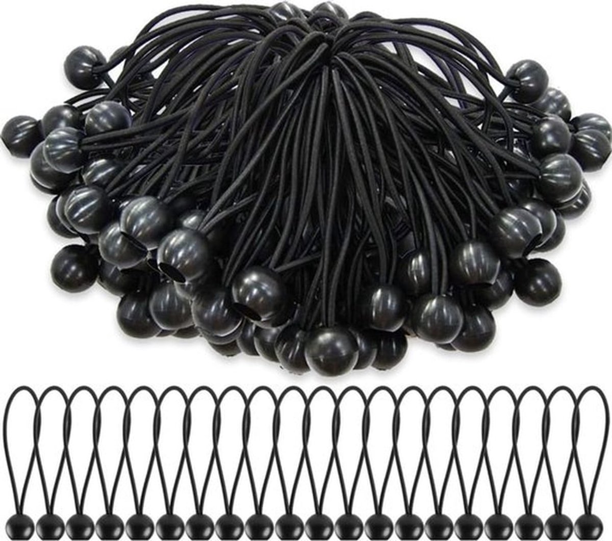Spanbanden 75 Stuks - Elastische Bungee Spanbanden - UV-bestendig - Duurzaam Rubber - Instelbare Lengte 6-12 Inch - Perfect voor Outdoor Gebruik - Bungee Cord