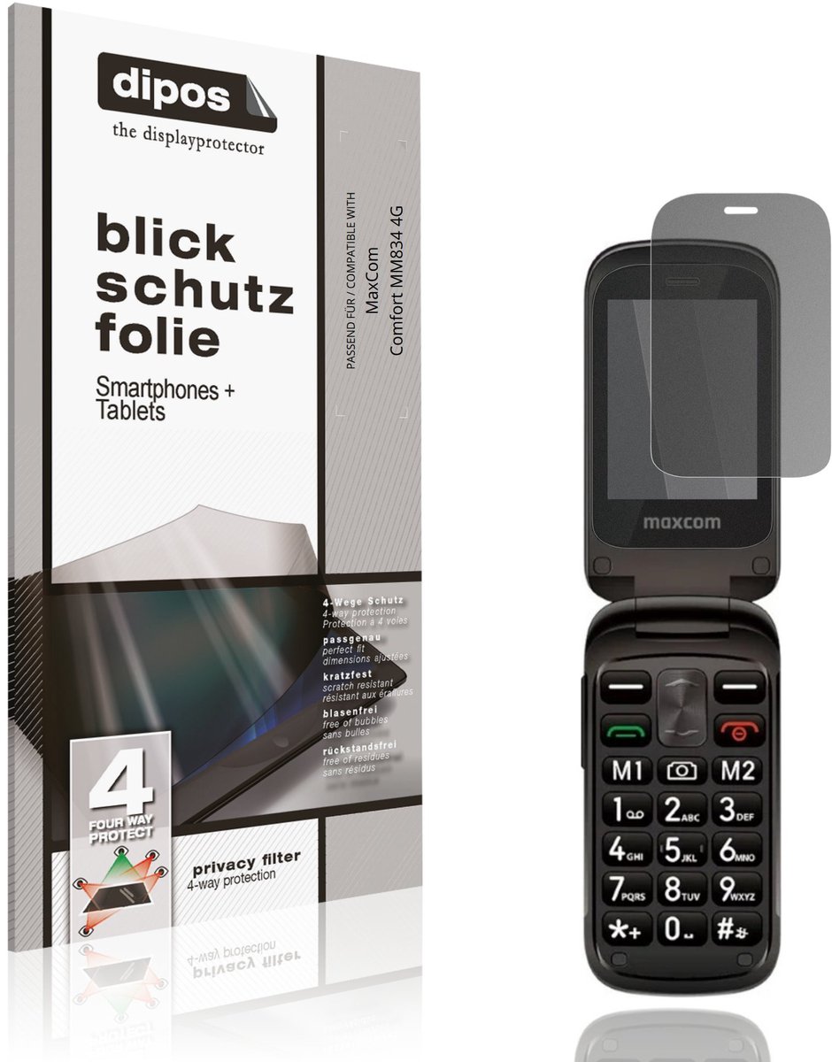 dipos – Matte Privacy Screenprotector geschikt voor MaxCom Comfort MM834 4G | Anti-Spy Beschermfolie