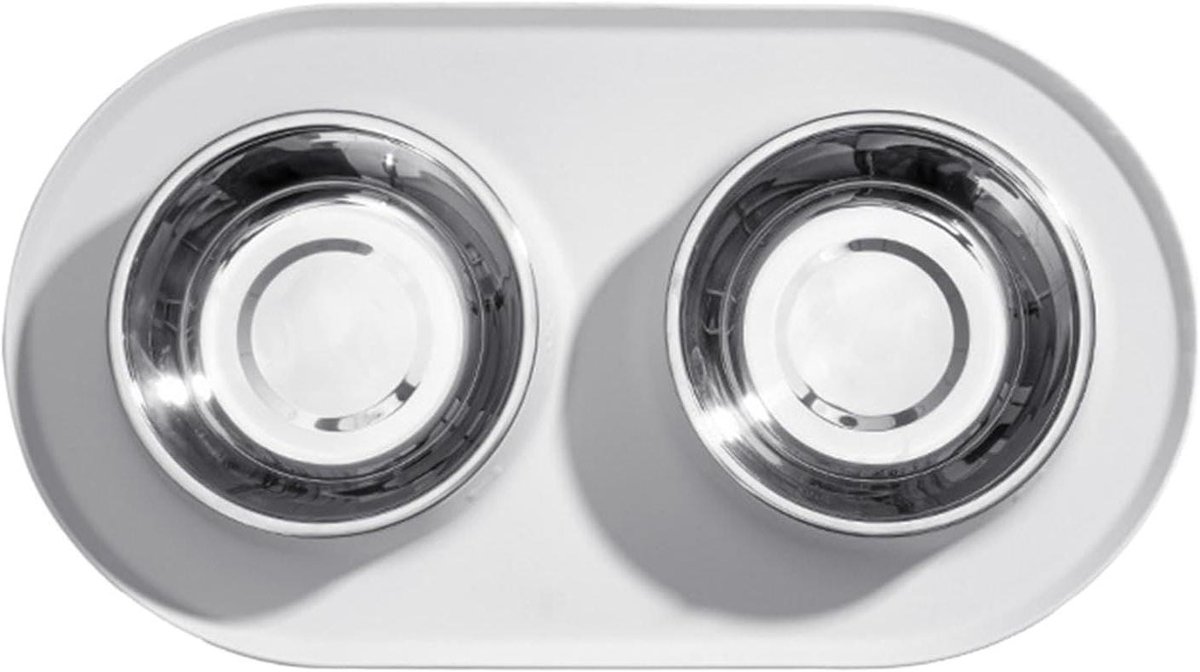 Hondenvoerbak Onderlegger - Voerbak Mat - Netjes Voeren - Waterdicht en Antislip - 415x232 cm - Grijs