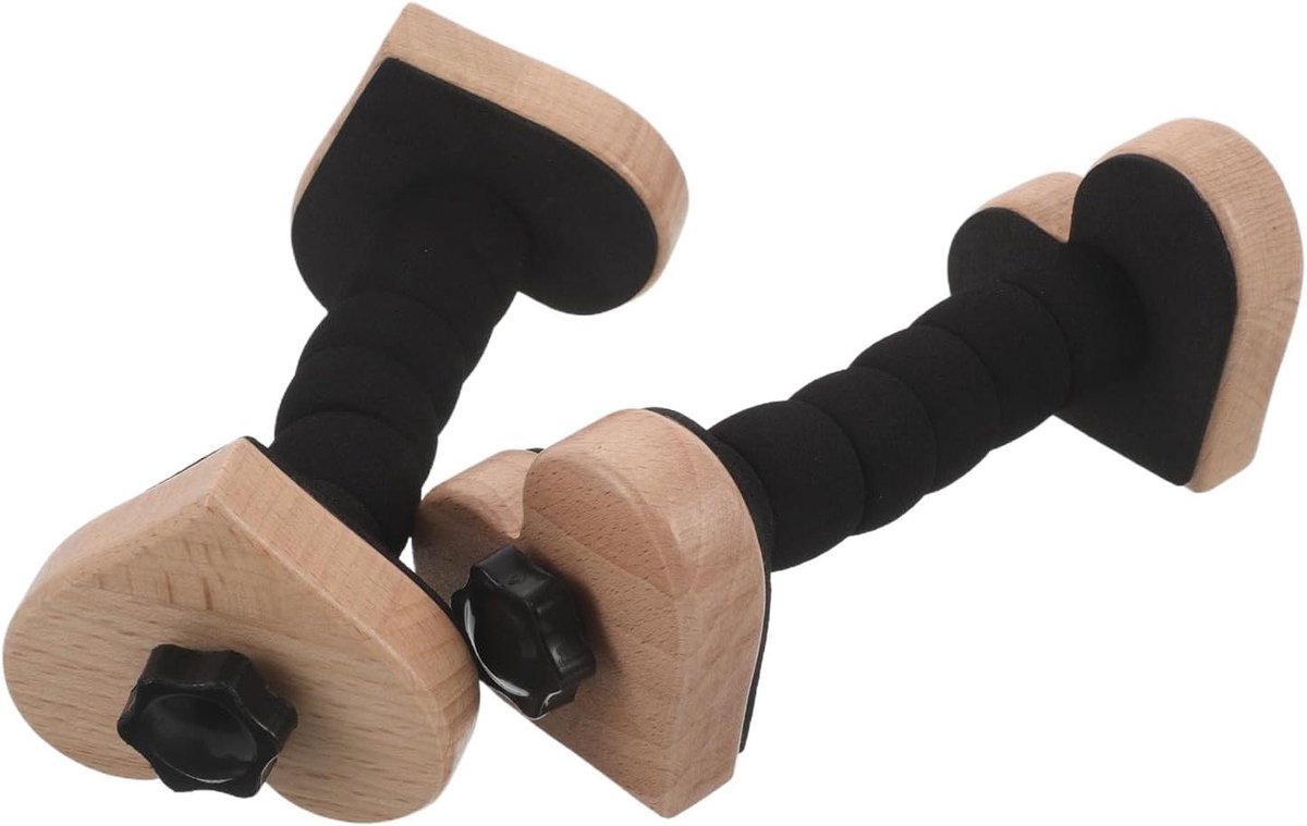 Houten Gitaarstandaard - Gitaarhanger Vloer - Instrumenten Presenteren - Hartvormig Design - 2 Stuks - Khaki