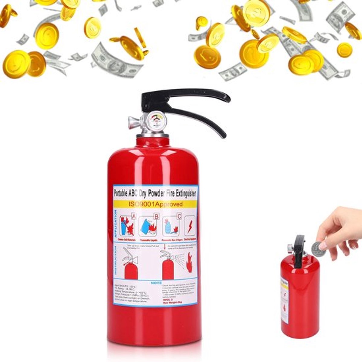 Spaarpot Grote Capaciteit - Spaarbank - Muntopslag - Decoratie - Kunststof/Aluminiumlegering - 20,3 x 8 cm