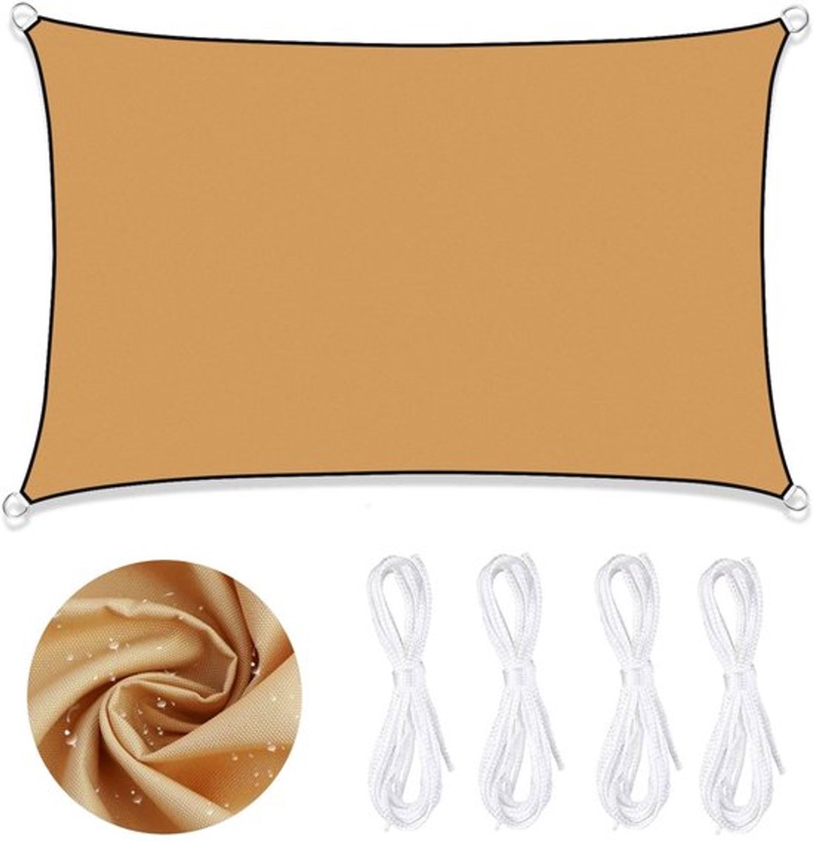 Zonnezeil Waterdicht - Schaduwdoek - Rechthoekig - 2 x 3 m - 95% UV-bescherming - Ademend