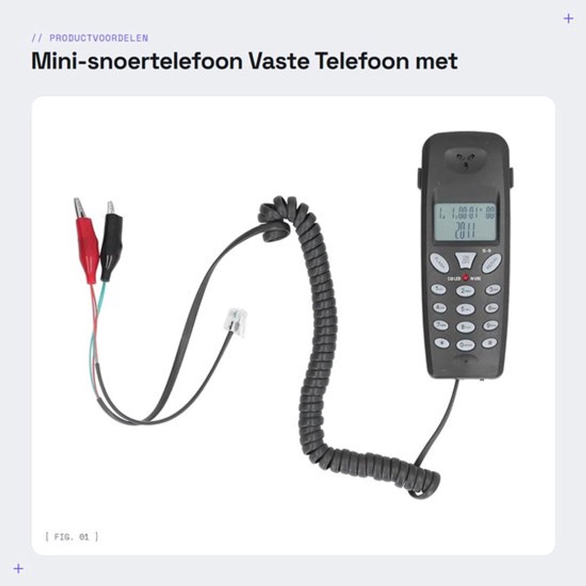 Snoertelefoon met Nummerherkenning - Vaste Telefoon - Telefoon met Snoer - ABS Materiaal - Hoog Belsignaal ≥70dB - Geschikt voor Thuiskantoor