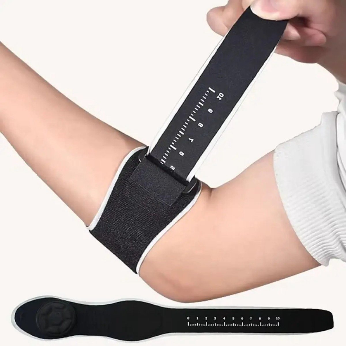 Elleboogbrace Sport Zwart - Compressie Armband voor Tennis & Badminton - Enkel Stuk - Druksluiting voor Pijnverlichting - Universeel