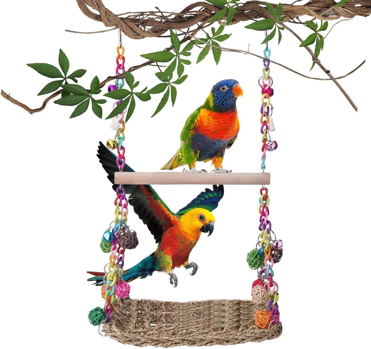 Vogelkooi Speelgoed - Parkieten Klimrek - Vogels Trainen - Interactief Klimmen - 303 x 205 x 84 cm - Natuurlijk