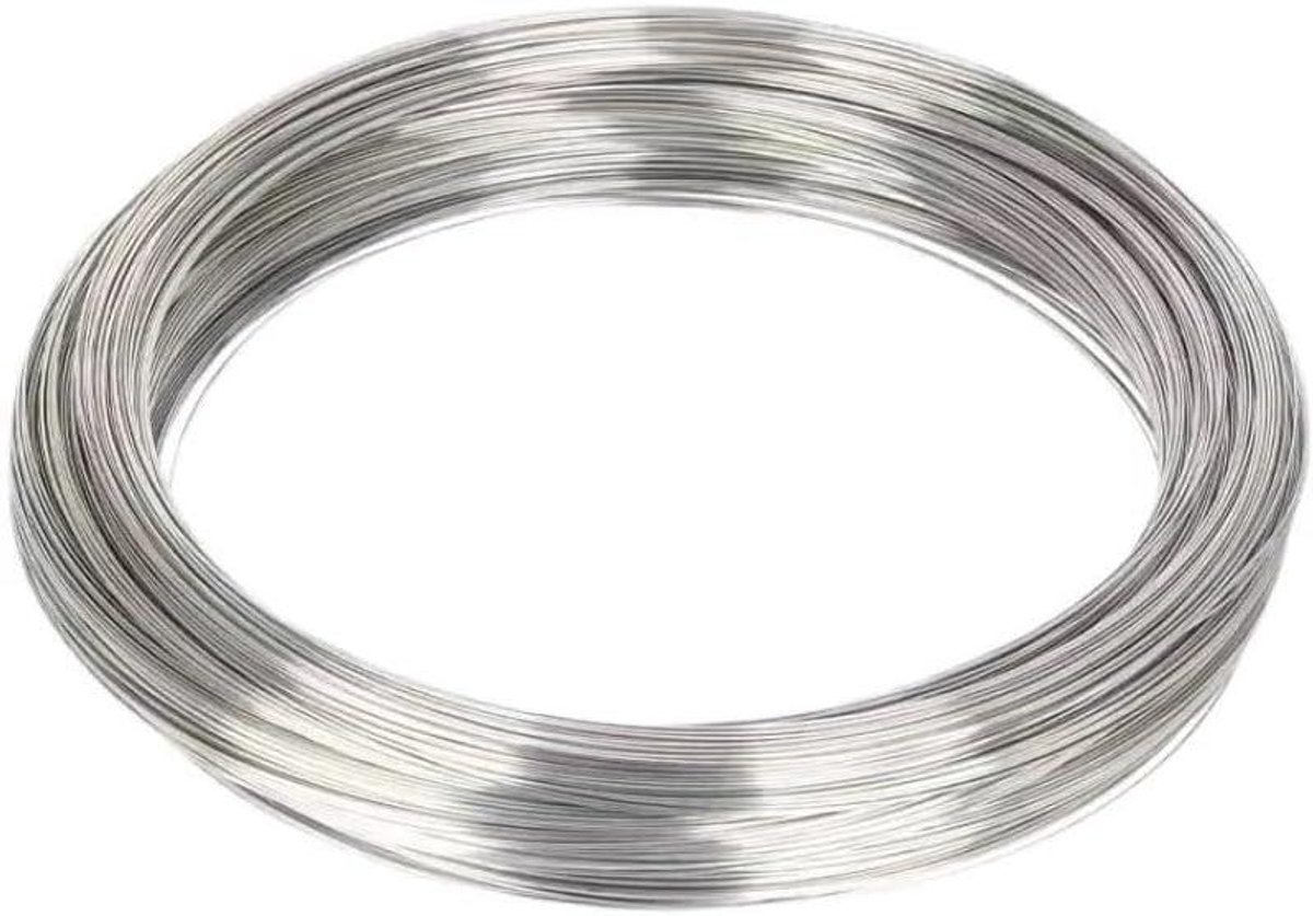 Enkelstrengs Spandraad - Zacht IJzerdraad - Planten Ondersteunen - Transparant Omhulde Draad - 100 Meter - Zilver
