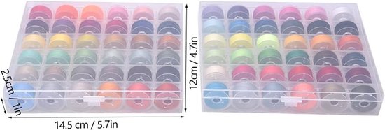 72 Kleurige Spoelen met Plastic Doos voor Naaimachinetoebehoren en Creatief Naaien — afbeelding 2