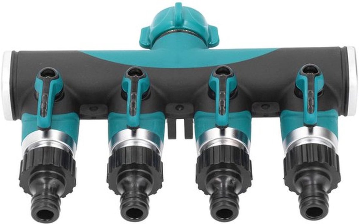 4-weg Tuinslangsplitter, Metalen 4-weg Tuinslangsplitter, Tuinslangsplitterklep Waterdistributiecontroller Connector Tuingazons Product