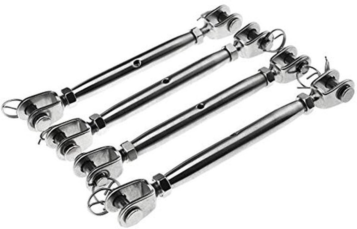 4Pcs Roestvrij Staal Rigging Schroef Kaak Gesloten Body Jaw Spanschroef Draad 8mm