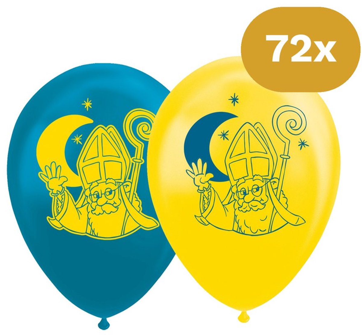 72x Sinterklaas Ballonnen 12 inch / 30cm - Latex Ballonnen Print Sint - Decoratie Versiering Pakjesavond