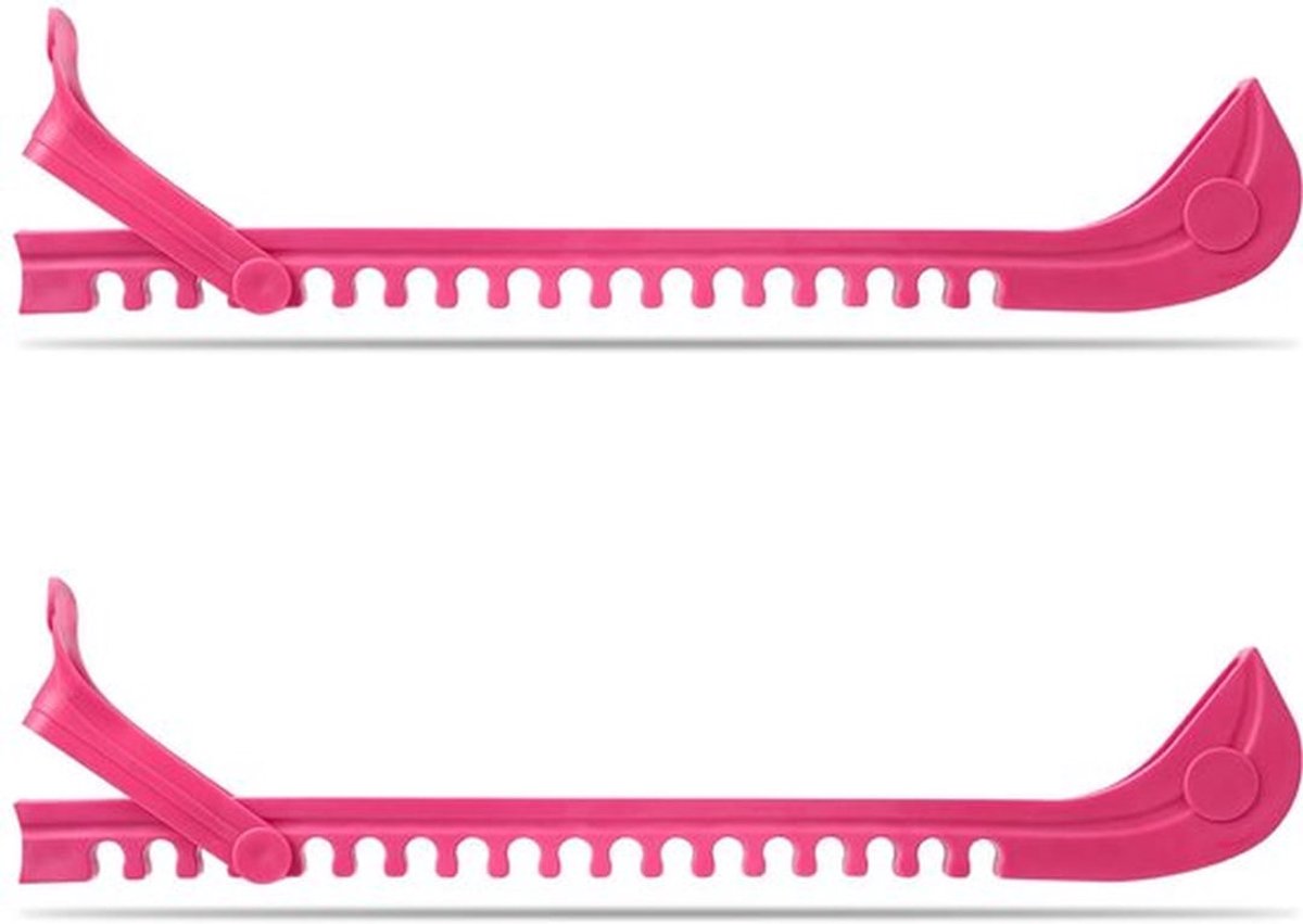 Verstelbare schaatsbeschermers, antislip ijsbeschermer met verstelbare gesp, hockeyschaatsen, kunstschaatsaccessoires voor mannen en vrouwen (roze)