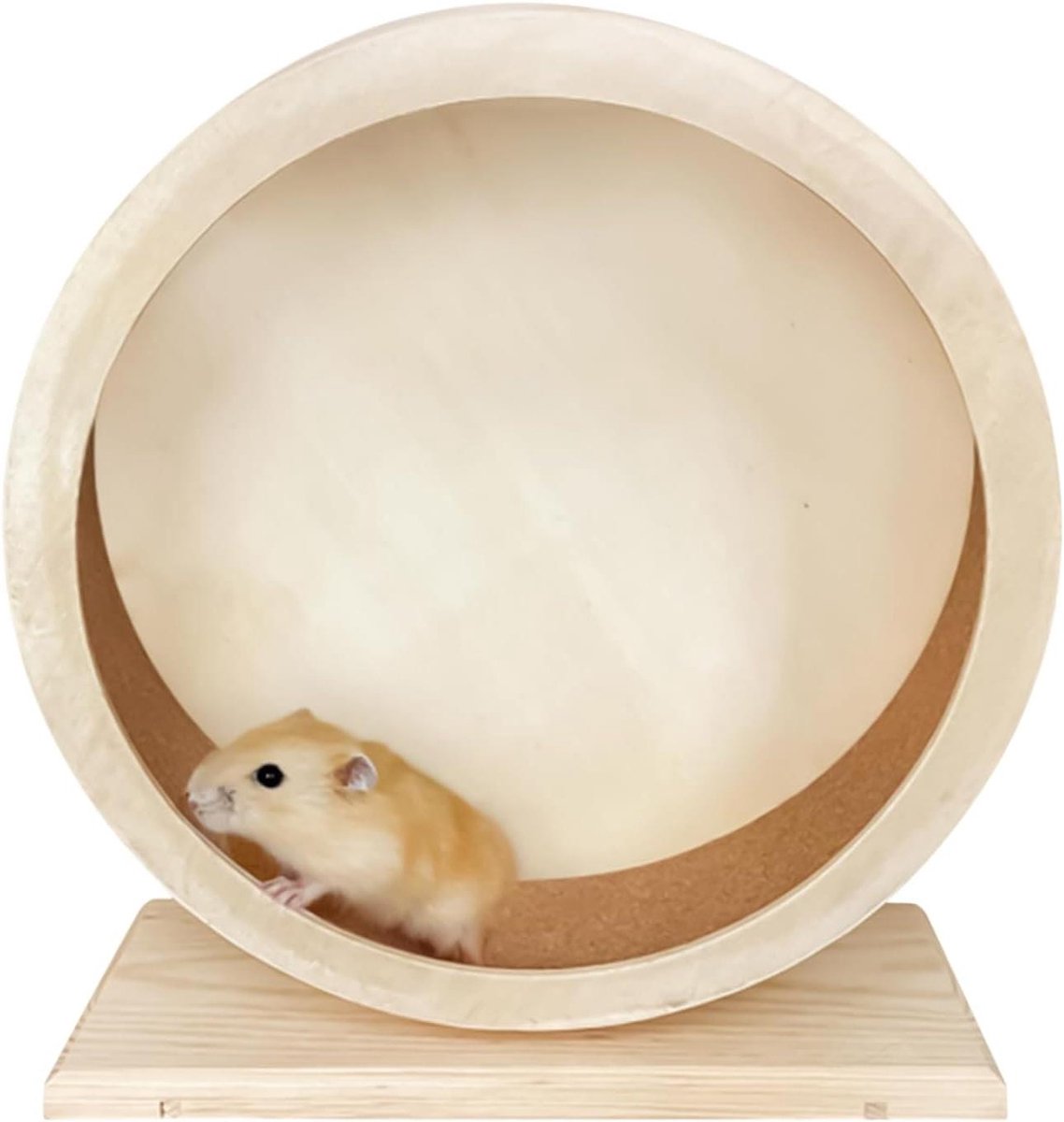 Stil Hamsterwiel - Loopfiets Kleine Dieren - Beweging Stimuleren - Geluidsarme Training - 25x25x10 cm - Houtkleur