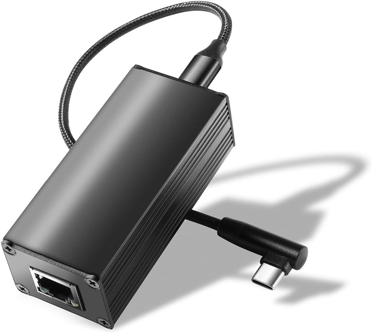 Netwerksplitter - Zwart - 78 x 25 x 35 mm - PoE naar USB-C Adapter met PD-Opladen - Voor Telefoon en Tablet