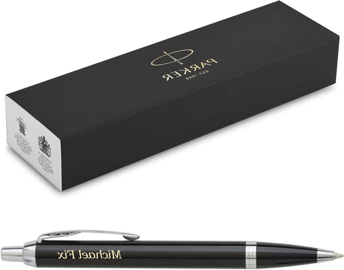Balpen met Gravure - Gepersonaliseerde Pen Cadeau Pen - Schrijven en Cadeau Geven - Precisie Lasergravure - 13.7 cm - Zwart