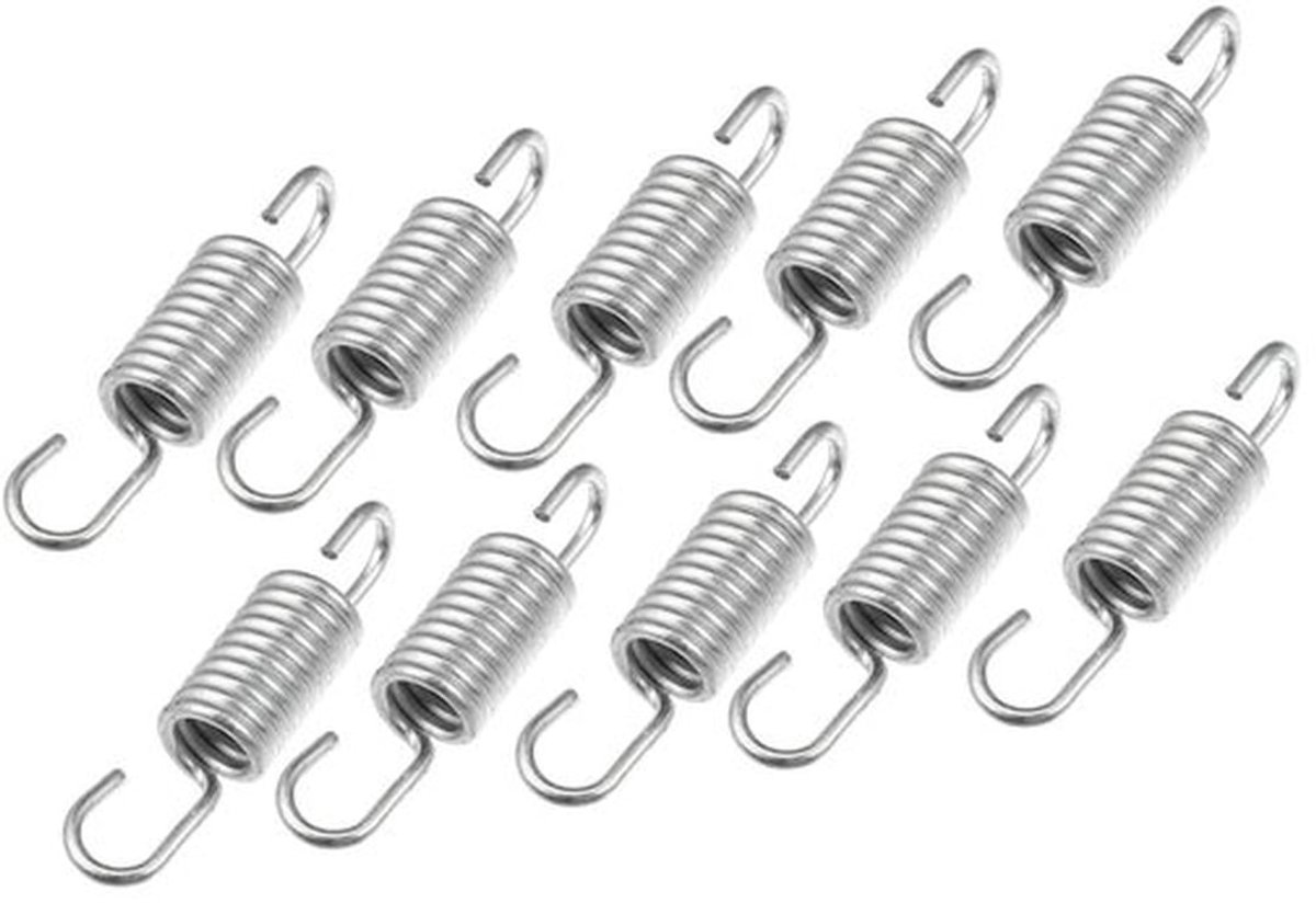 Retourveer 10 stuks - Gecoat Staal - 6 cm - Voor Motorfiets - Rempedaal - Zilverkleurig - Veer