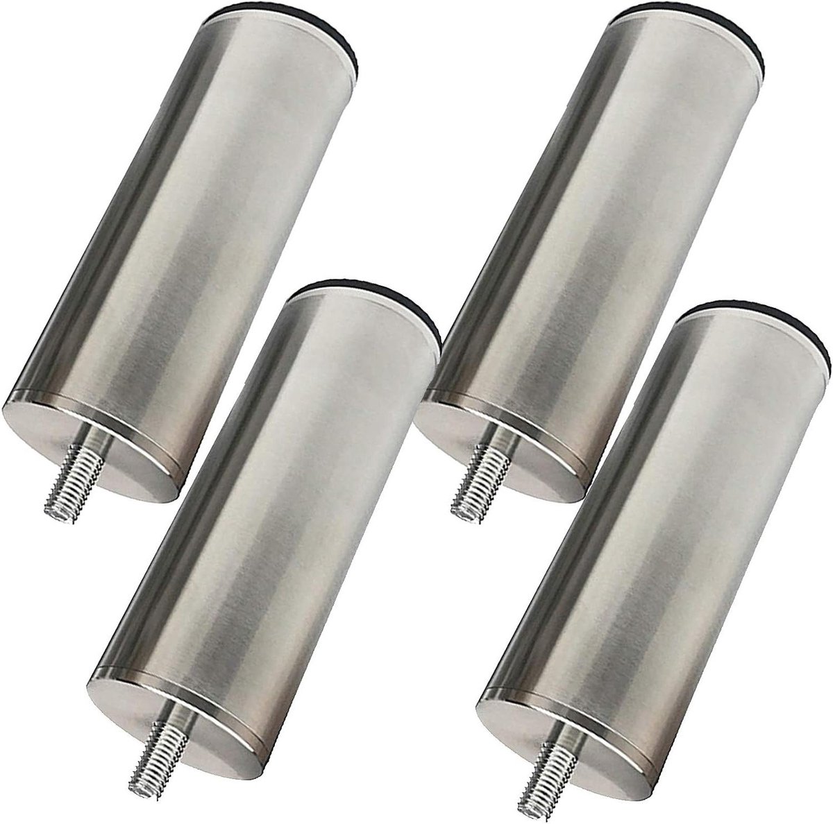 Set Meubelpoten - Tafelpoten Vervangen - Meubels Verhogen - Geborsteld Roestvrij Staal - 74-496 cm - Zilver