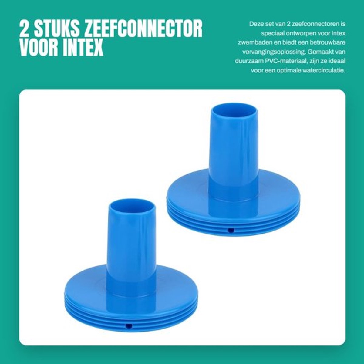 Zeefconnector 2 Stuks - Vervanging 11070 - Compatibel met Intex 26183MW/26165EH/26167E/26175EH/26191EH - Blauw - PVC - Duurzaam - Filterconnector